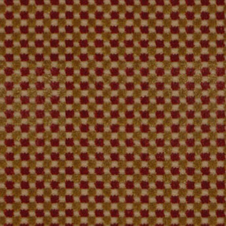 Schumacher Fenwick Check Velvet Red/Gold Fabric