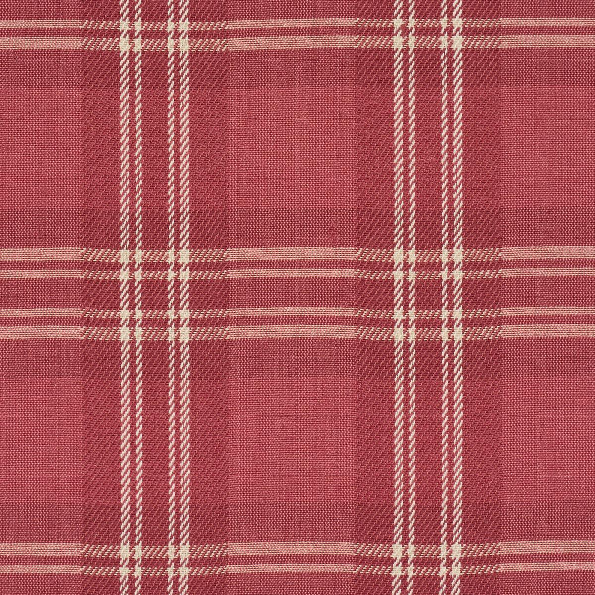 Schumacher Check Rustique Cranberry Fabric
