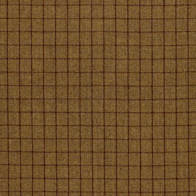 Schumacher Saville Flannel Check Khaki Fabric