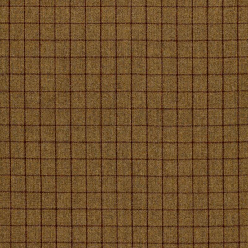 Schumacher Saville Flannel Check Khaki Fabric