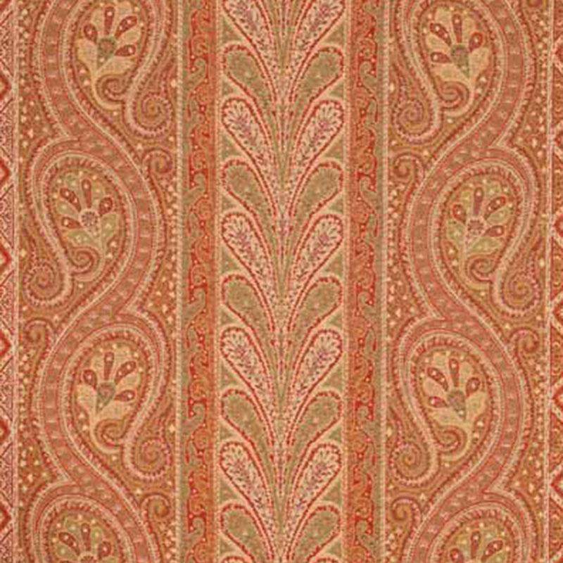 Schumacher Chatelaine Paisley Red/Moss Fabric
