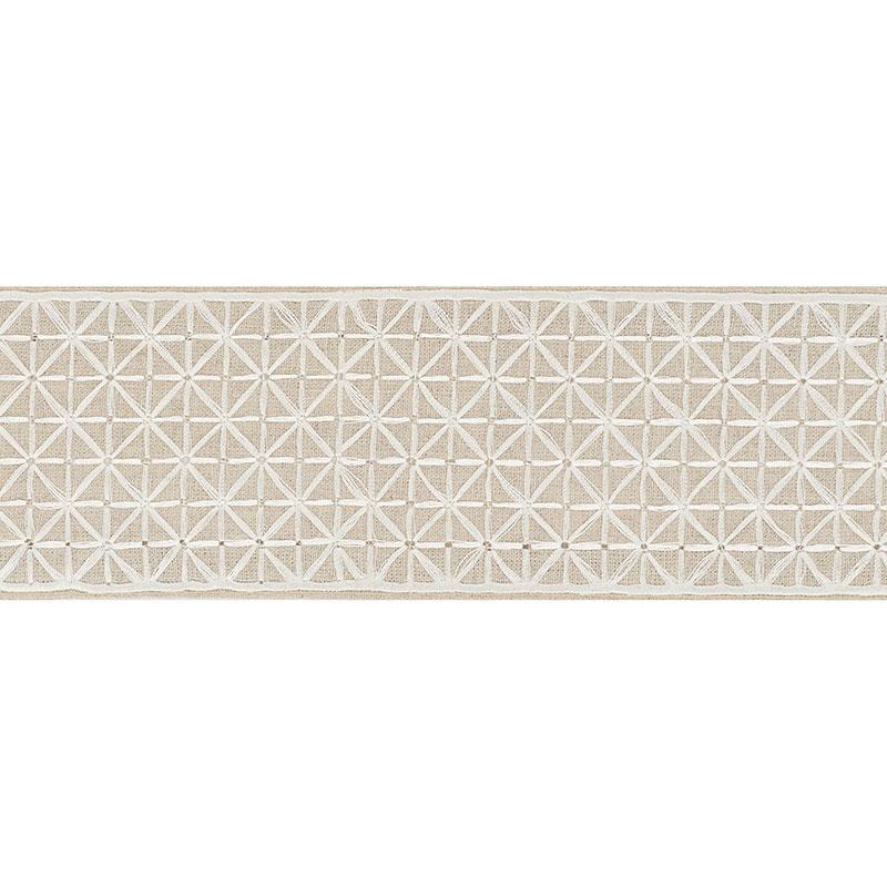 Schumacher Directoire Tape Ivory On Natural Trim