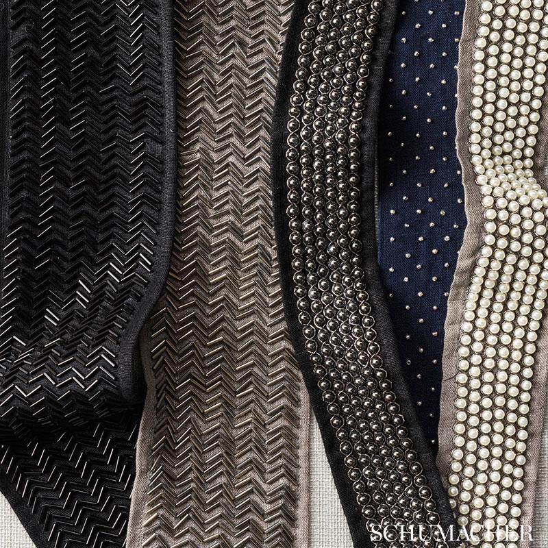 Schumacher Hayworth Tape Gunmetal Trim