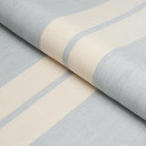 Schumacher Topsail Linen Stripe Sky Blue Fabric