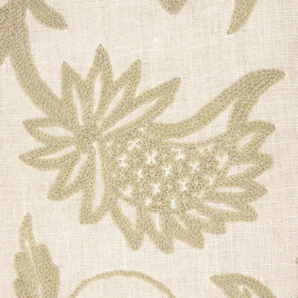 Schumacher Amagansett Linen Crewel Ecru Fabric