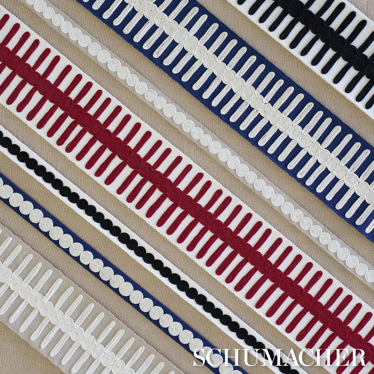 Schumacher Black On Ivory Castille Tape