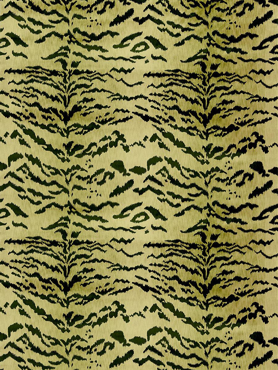 Scalamandre Tiger Lao Hau Ii Green & Black Fabric