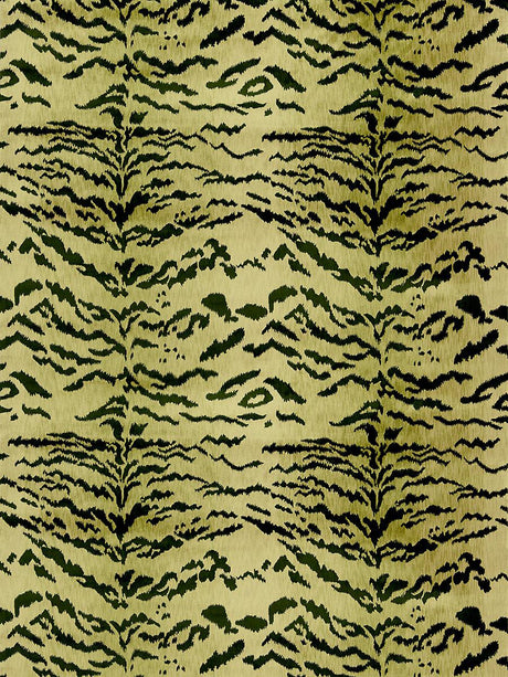 Scalamandre Tiger Lao Hau Ii Green & Black Fabric