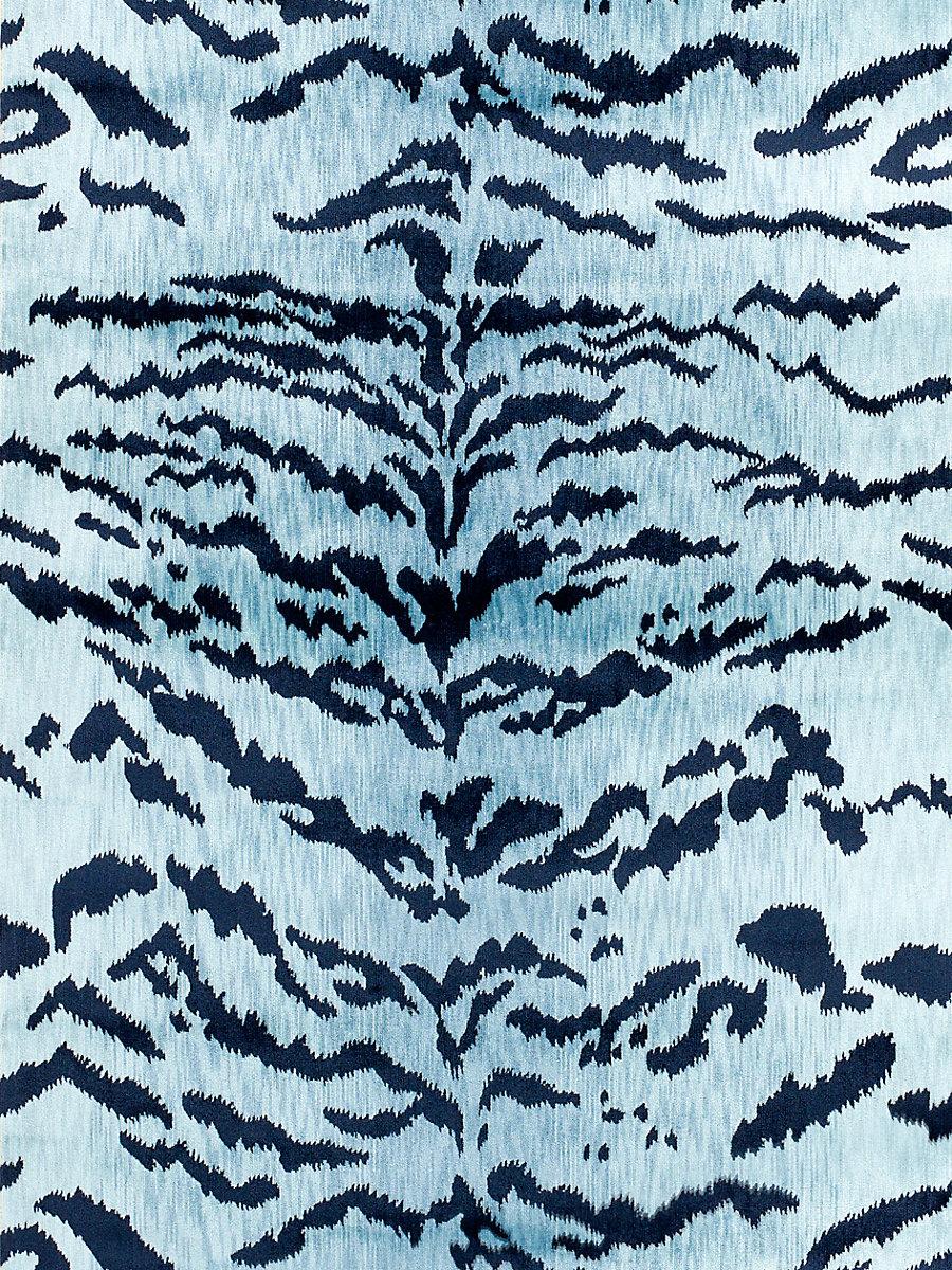 Scalamandre Tiger Lao Hau Ii Blue & Black Fabric