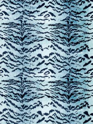 Old World Weavers Tiger Lao Hau Ii Blue & Black Upholstery Fabric