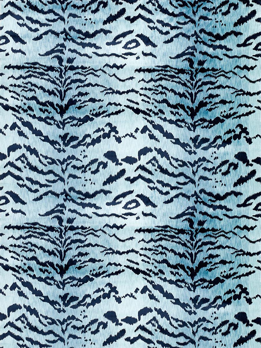 Scalamandre Tiger Lao Hau Ii Blue & Black Fabric