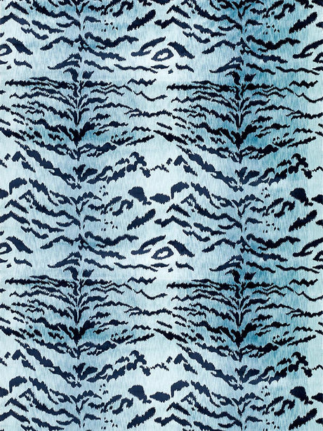 Scalamandre Tiger Lao Hau Ii Blue & Black Fabric