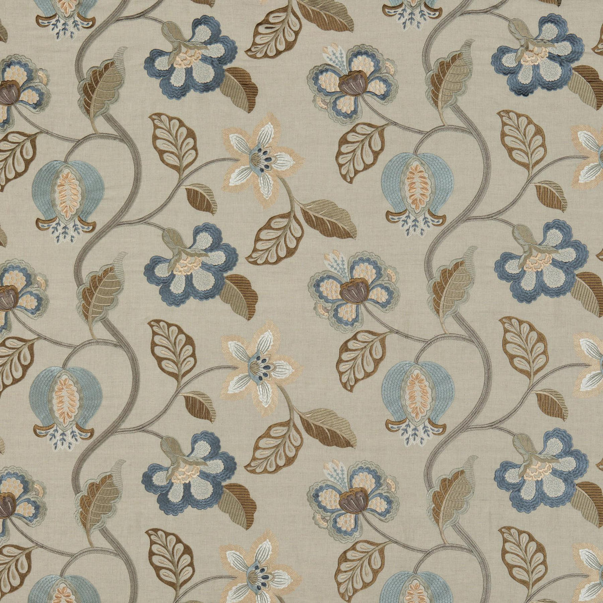 G P & J Baker ELVASTON INDIGO Drapery Fabric