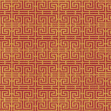 Schumacher Chinois Fret Cinnabar / Gold Fabric