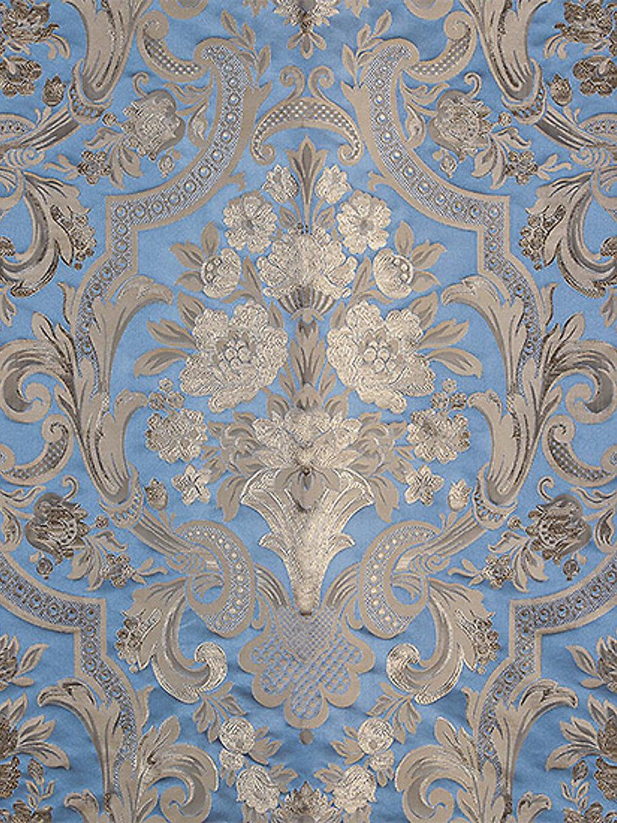 Scalamandre Luigi Xv Damask Blue Topaz Fabric