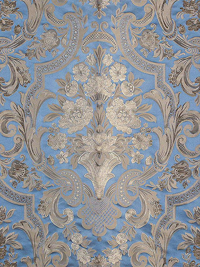 Scalamandre Luigi Xv Damask Blue Topaz Fabric