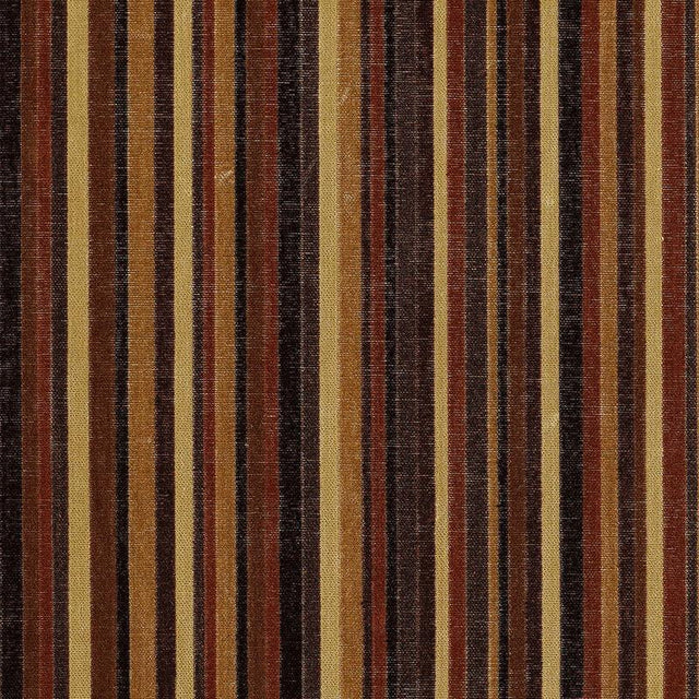 Schumacher Syncopated Velvet Stripe Noir / Midnight Fabric