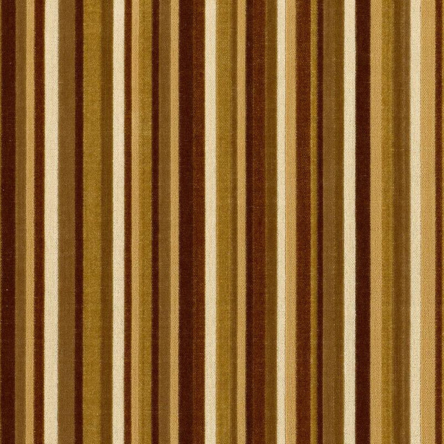 Schumacher Syncopated Velvet Stripe Chamois / Mink Fabric