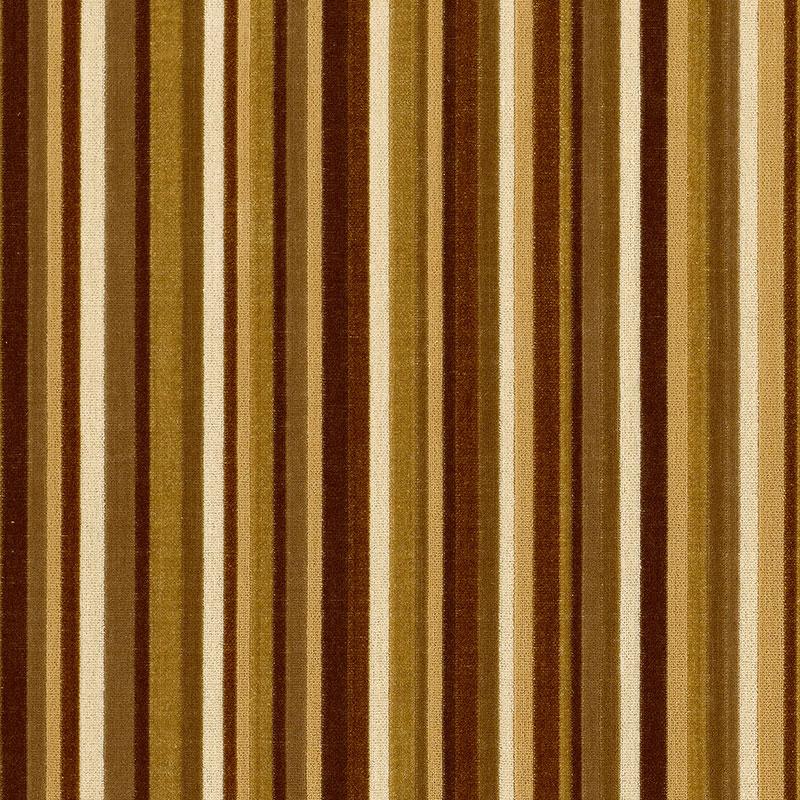 Schumacher Syncopated Velvet Stripe Chamois / Mink Fabric