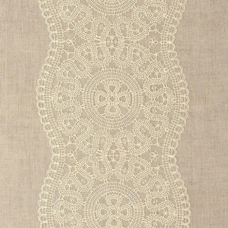 Schumacher Alecon Embroidered Sheer Natural Fabric