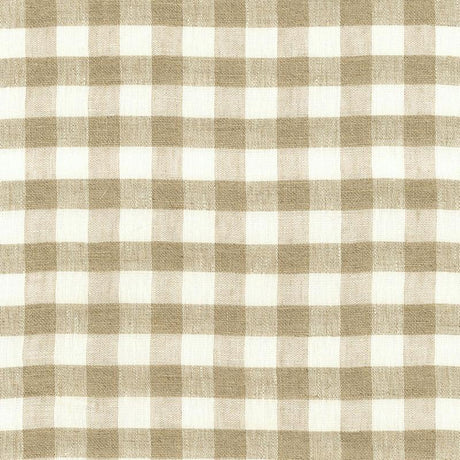 Schumacher Sidney Check Linen Sheer Natural Fabric