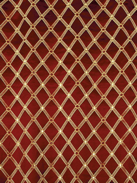 Scalamandre Reale Diamond Cherry Gold Fabric