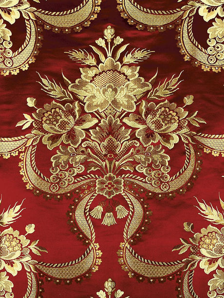 Scalamandre Reale Nastri Cherry Gold Fabric