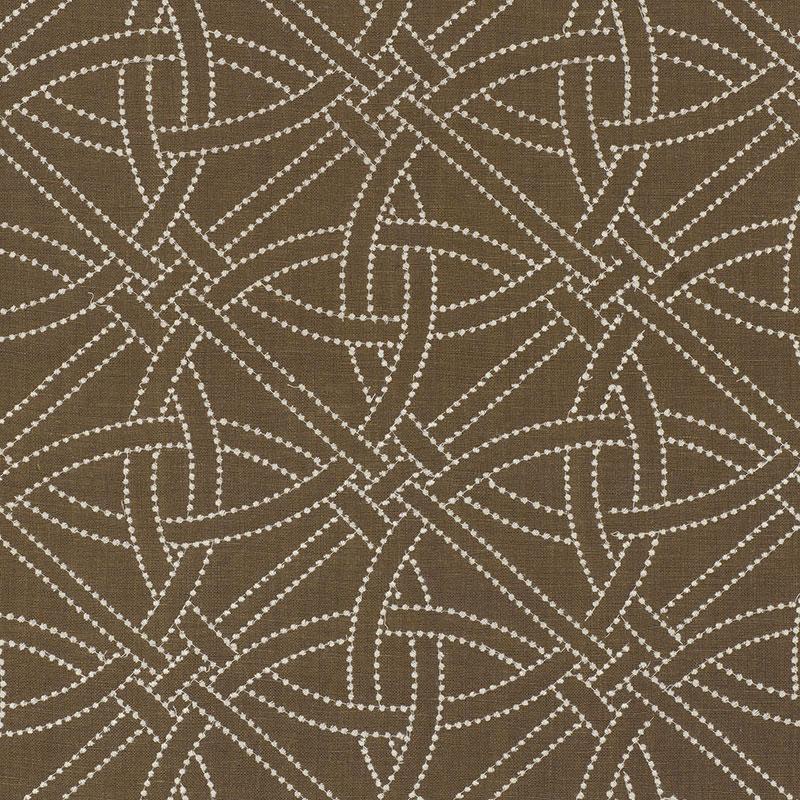 Schumacher Durance Embroidery Truffle Fabric