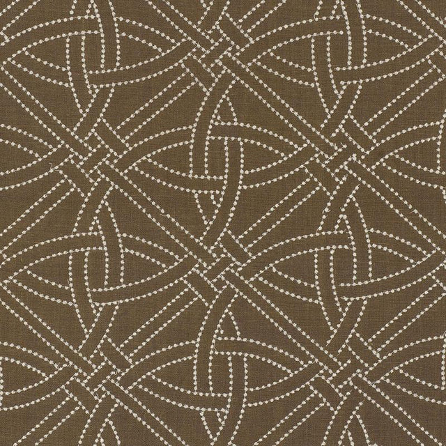 Schumacher Durance Embroidery Truffle Fabric