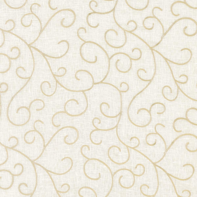 Schumacher Adia Sheer Embroidery Parchment Fabric