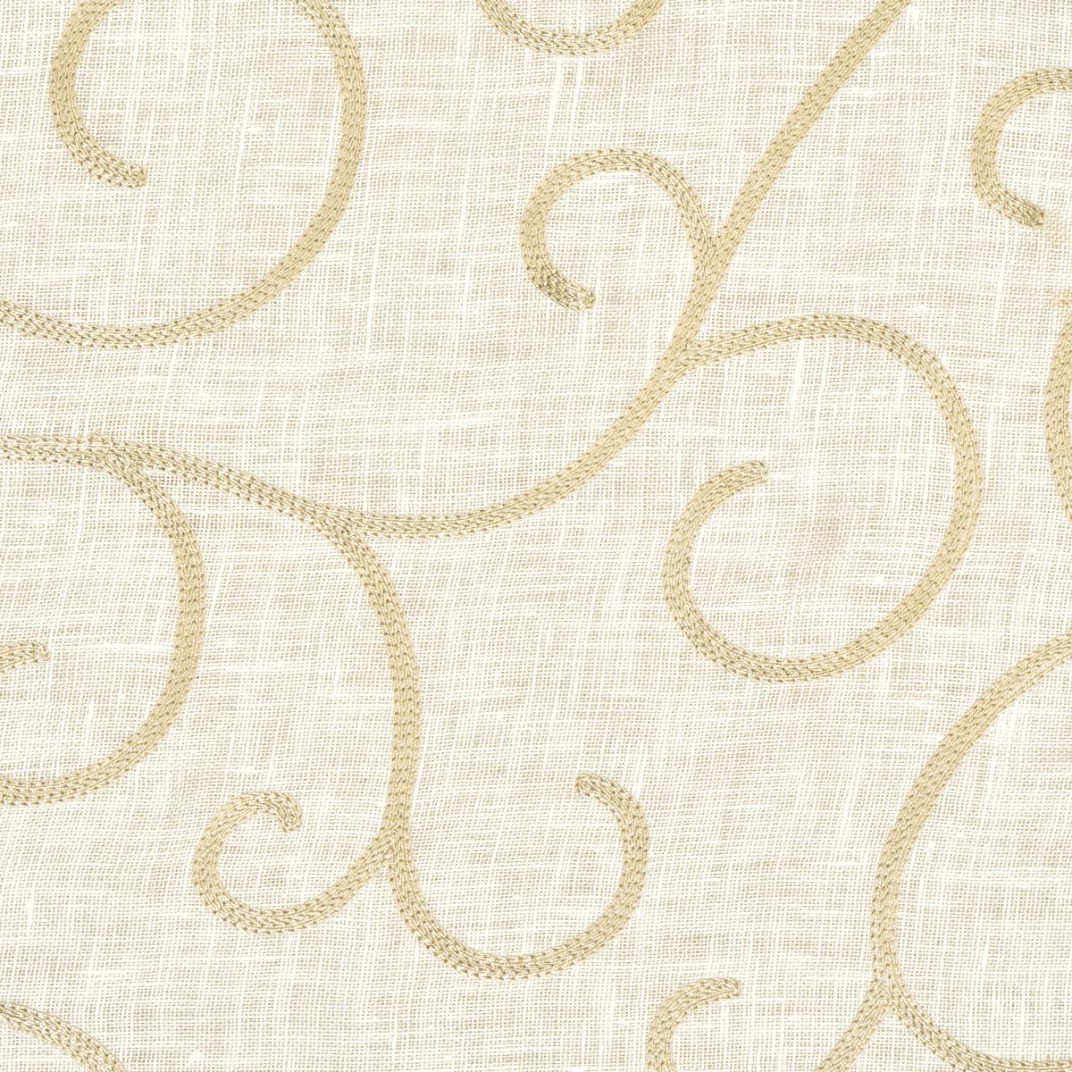 Schumacher Adia Sheer Embroidery Parchment Fabric
