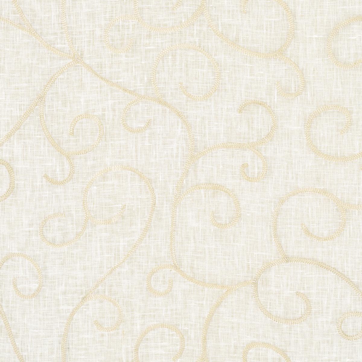 Schumacher Adia Sheer Embroidery Cream Fabric
