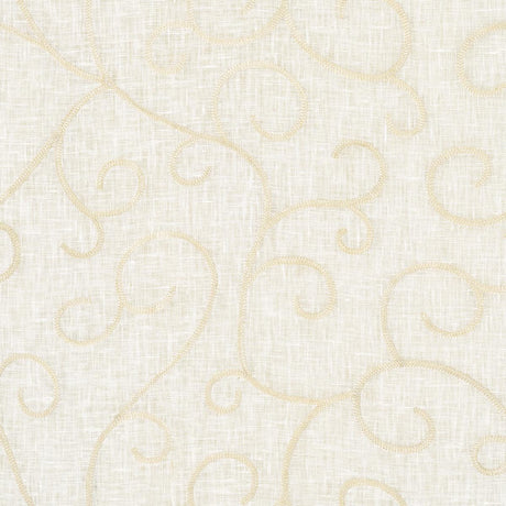 Schumacher Adia Sheer Embroidery Cream Fabric