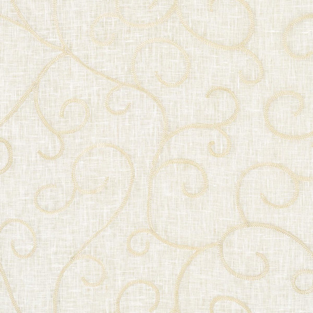 Schumacher Adia Sheer Embroidery Cream Fabric