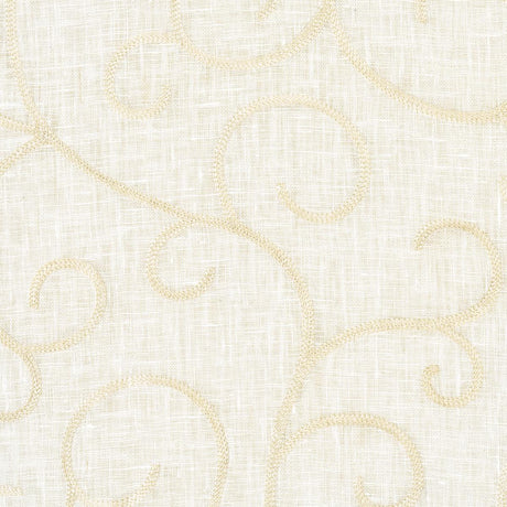 Schumacher Adia Sheer Embroidery Cream Fabric