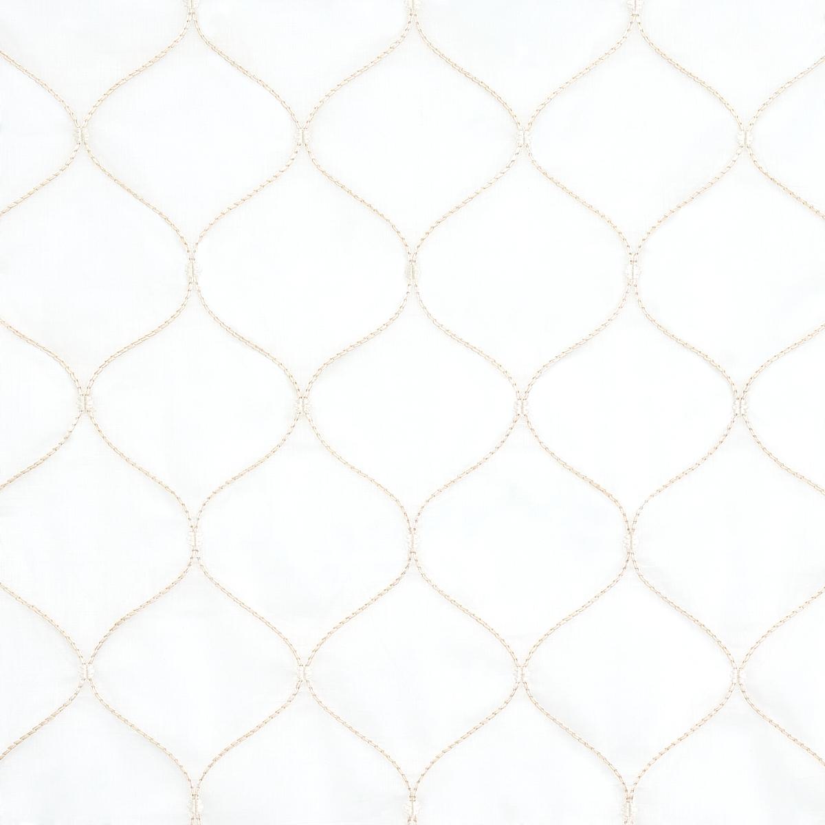 Schumacher Celena Sheer Embroidery Sand Fabric