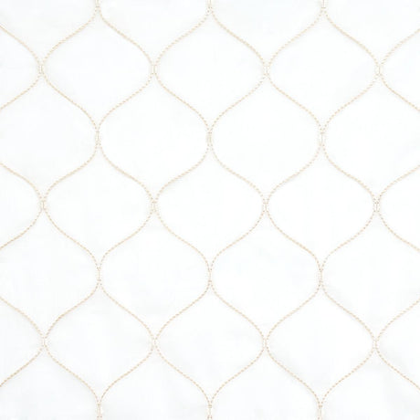 Schumacher Celena Sheer Embroidery Sand Fabric
