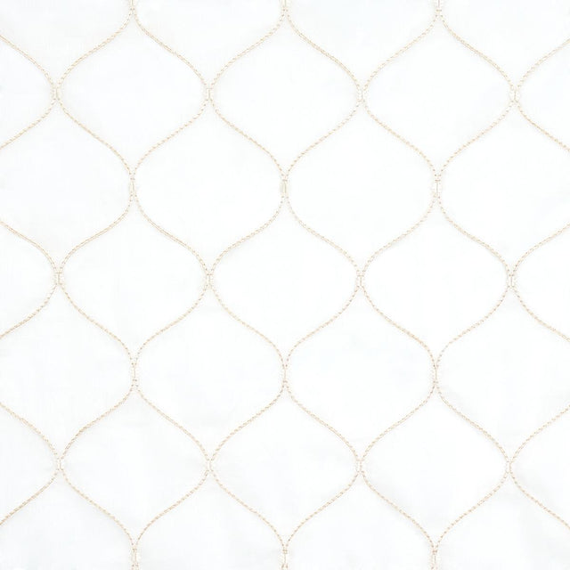 Schumacher Celena Sheer Embroidery Sand Fabric