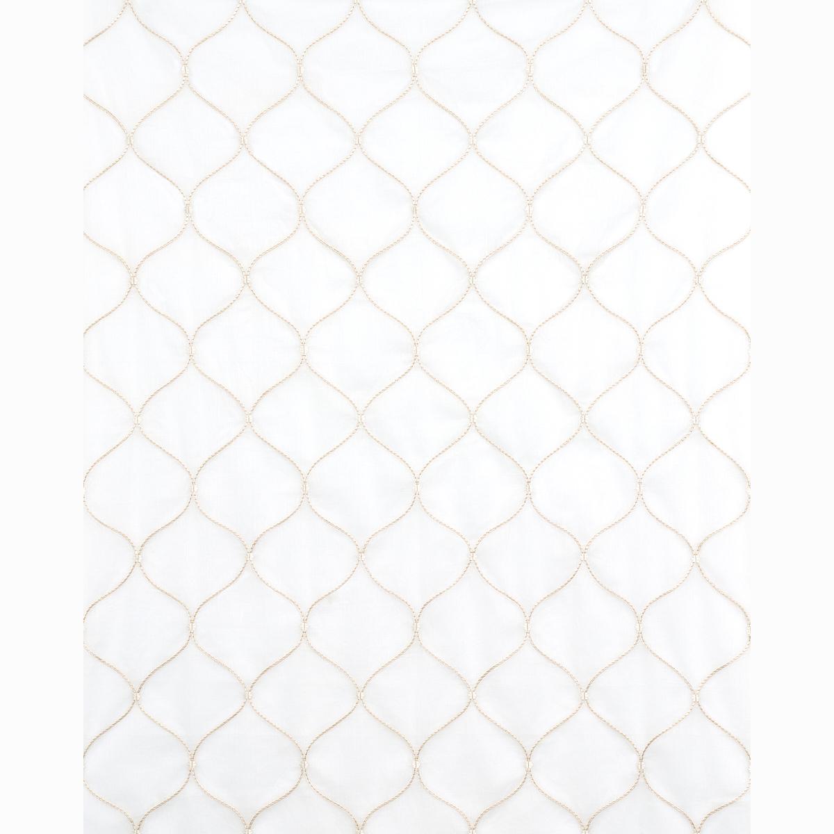 Schumacher Celena Sheer Embroidery Sand Fabric