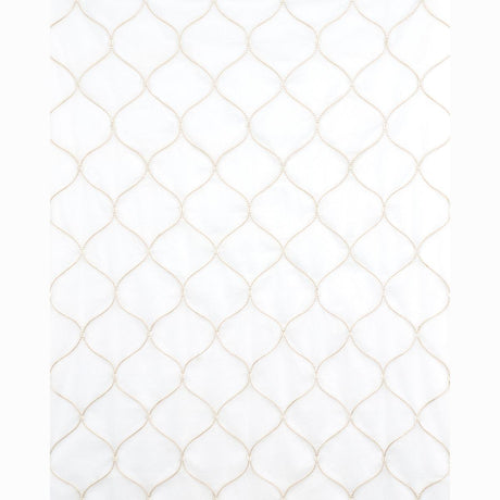 Schumacher Celena Sheer Embroidery Sand Fabric