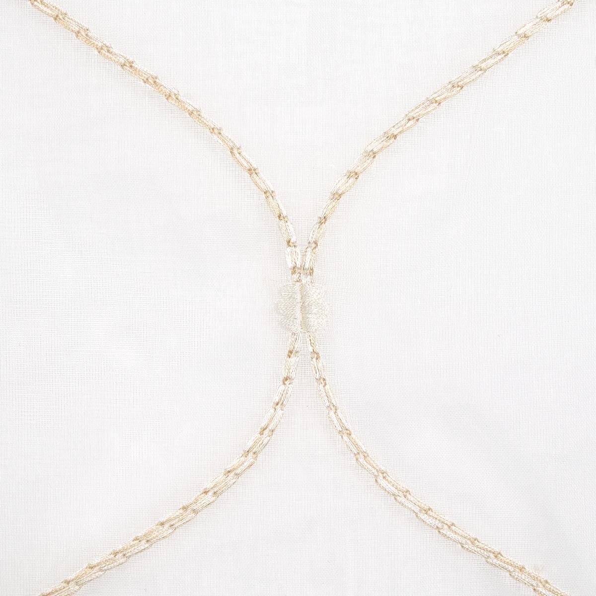 Schumacher Celena Sheer Embroidery Sand Fabric