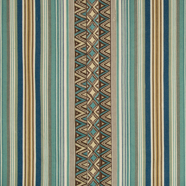 Lee Jofa DALLOL STRIPE TEAL/BROWN Upholstery Fabric