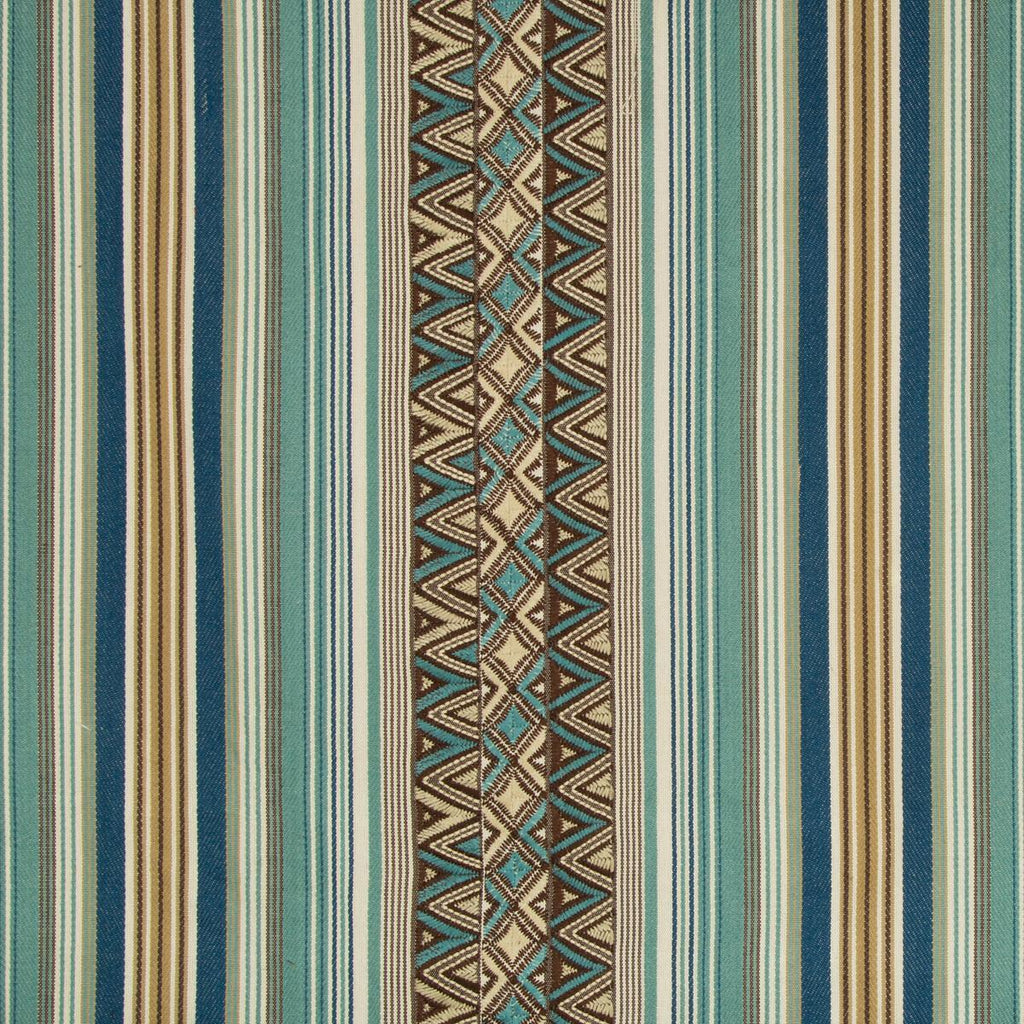 Lee Jofa DALLOL STRIPE TEAL/BROWN Fabric
