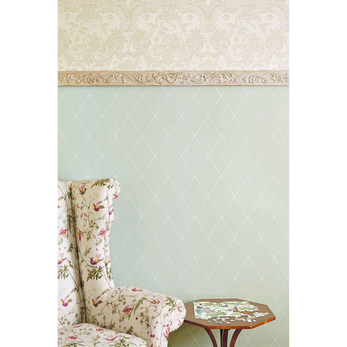Cole & Son LARGE GEORGIAN ROPE TRELLIS OLIVE Wallpaper