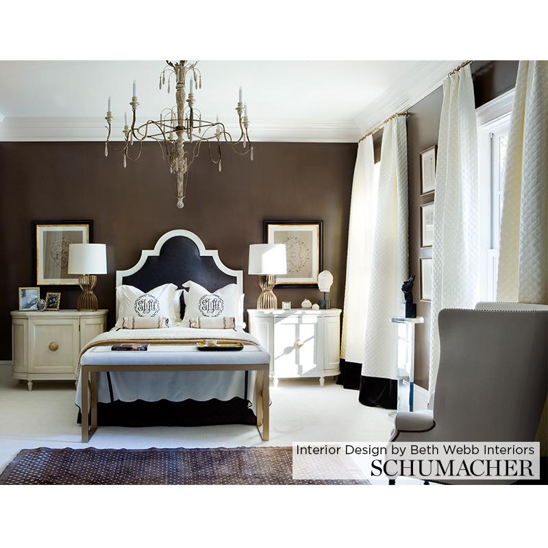 Schumacher Thayer Matelass Linen Espresso Fabric