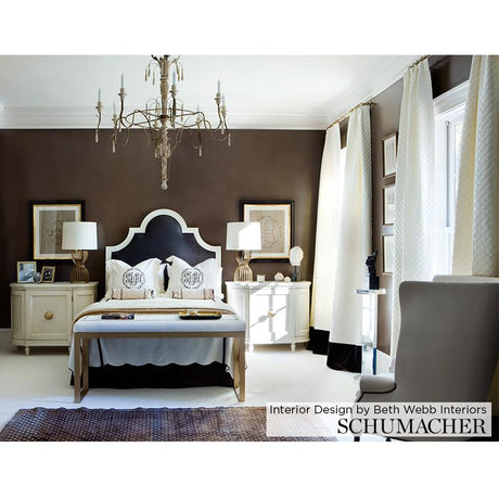 Schumacher Thayer Matelass Linen Espresso Fabric