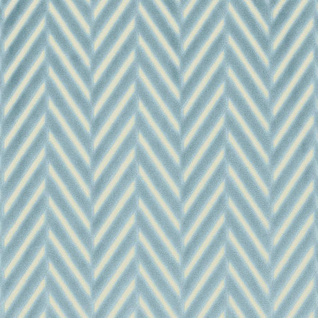 Schumacher Regent Velvet Herringbone Aqua Fabric