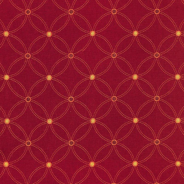 Schumacher Nexus Embroidery Persimmon Fabric