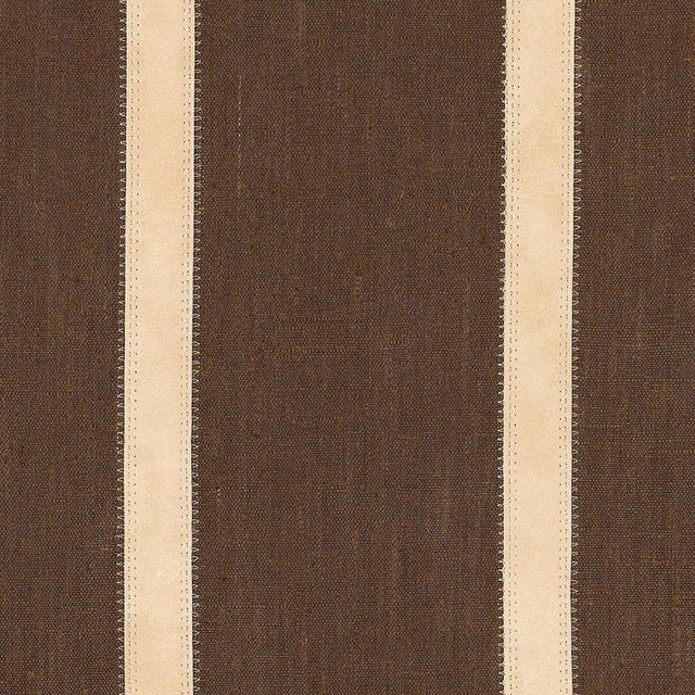 Schumacher Leather Stripe Cocoa Fabric