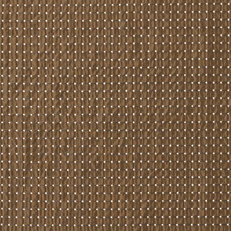 Schumacher Dotted Silk Weave Mocha Fabric